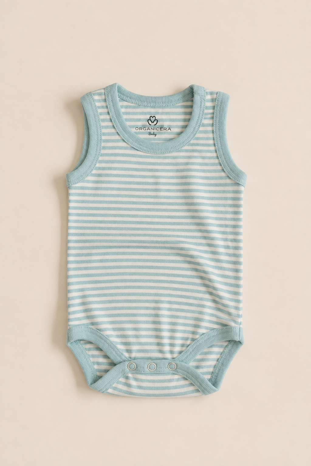 Organik Pamuk 2'li Atlet Body - Aqua Melanj