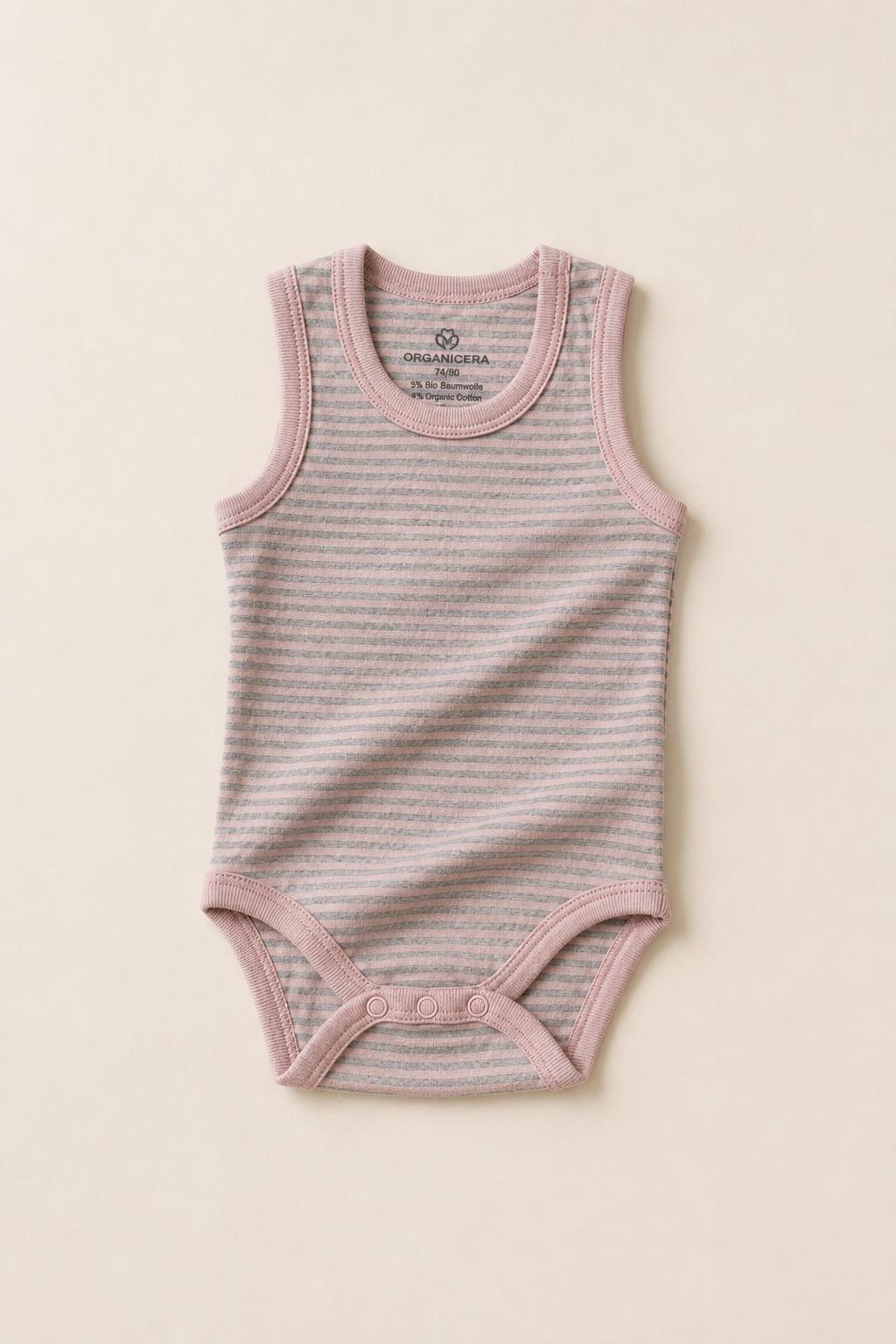 Organik Pamuk 2'li Atlet Body - Rose Melanj