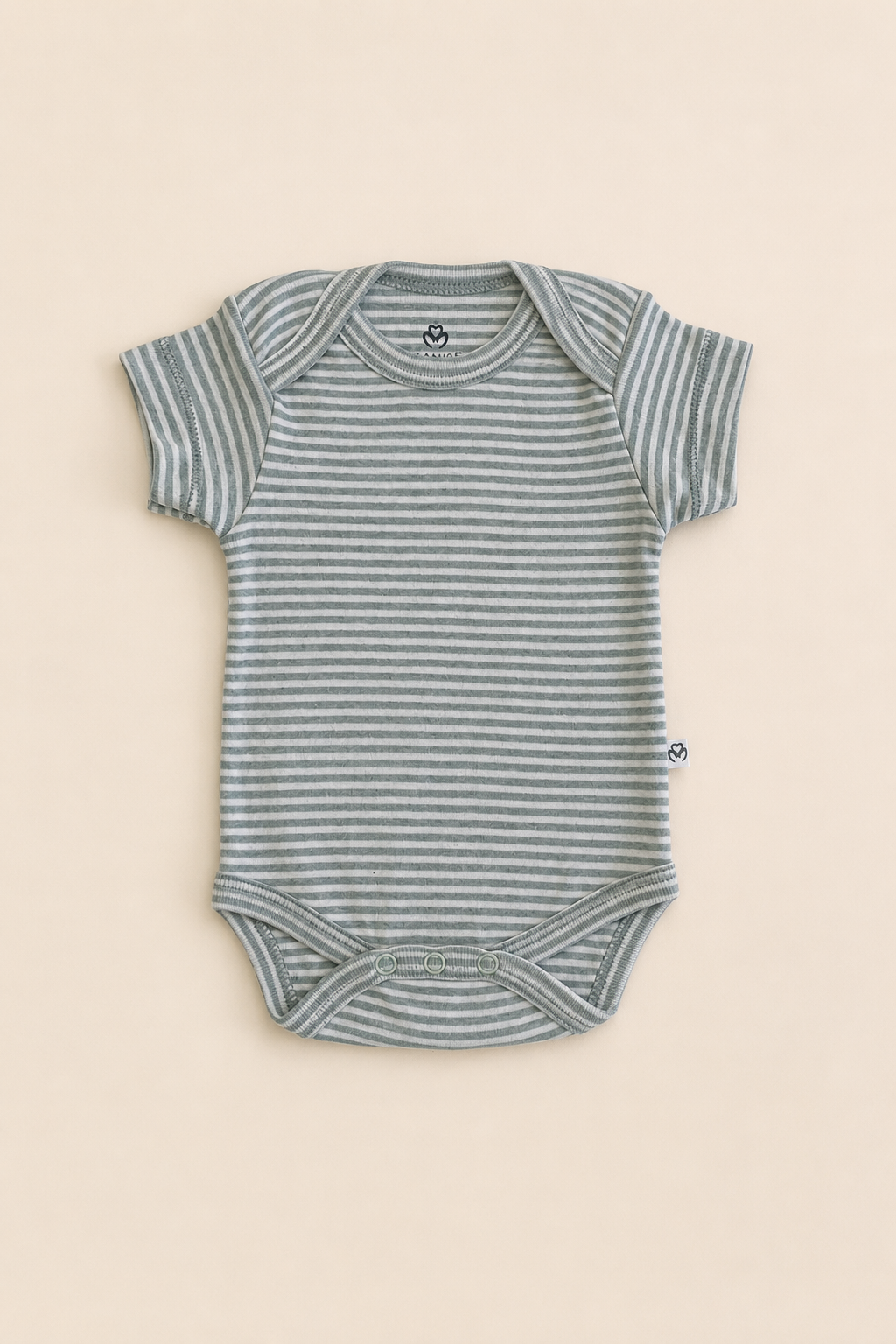 Organik Pamuk 2'li Kısa Kollu Body - Aqua Melanj