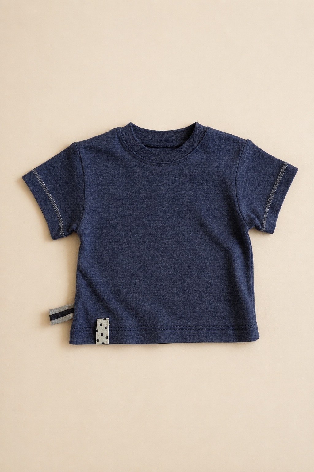 Organik Pamuk Bebek T-shirt - İndigo Melanj