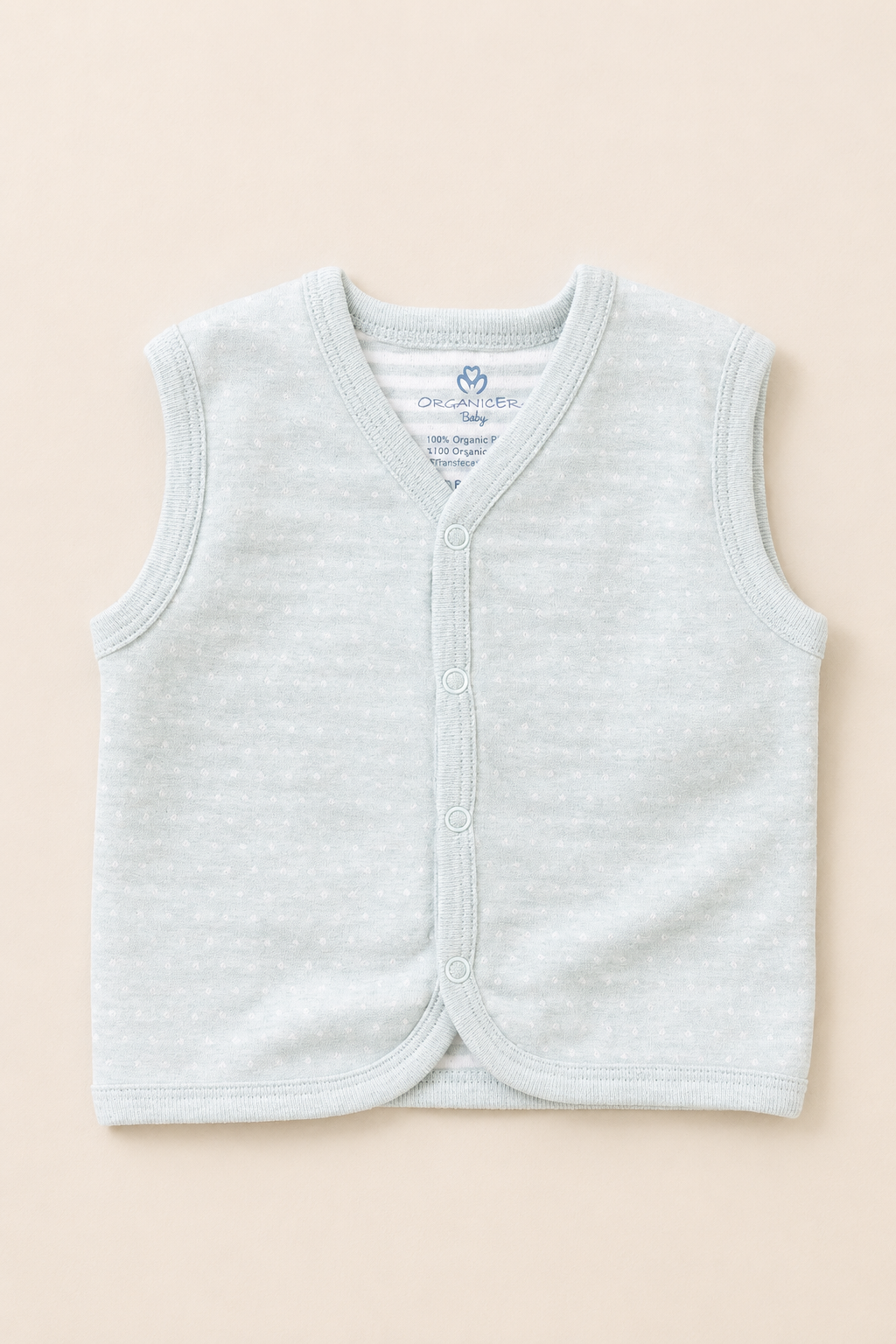 Organik Pamuk Bebek Yelek - Aqua Melanj