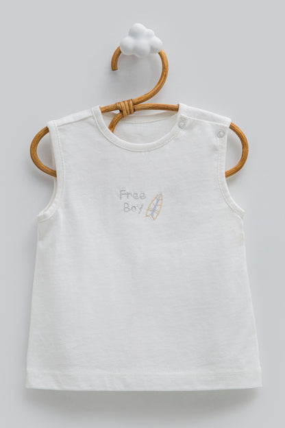 3 Parça Müslin Bebek Takım - Gömlekli Kombin (Bej)