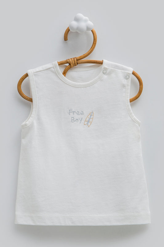 3 Parça Müslin Bebek Takım - Gömlekli Kombin (Bej)