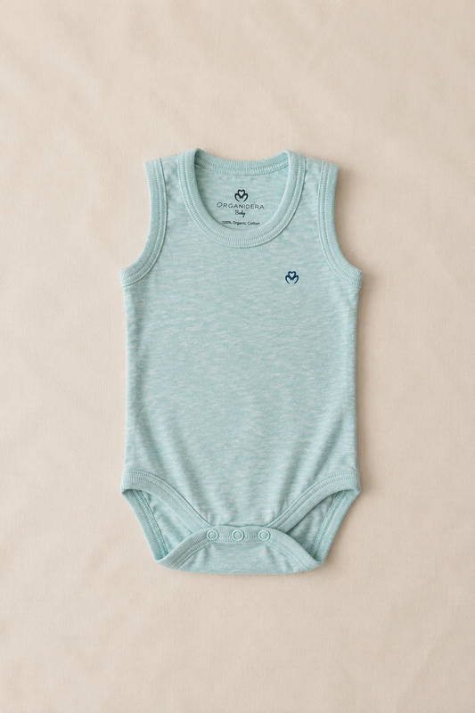 Organik Pamuk 2'li Atlet Body - Aqua Melanj