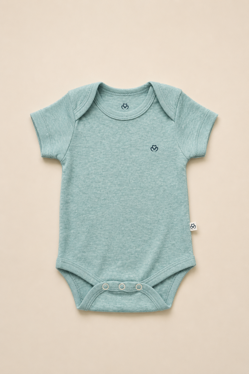 Organik Pamuk 2'li Kısa Kollu Body - Aqua Melanj