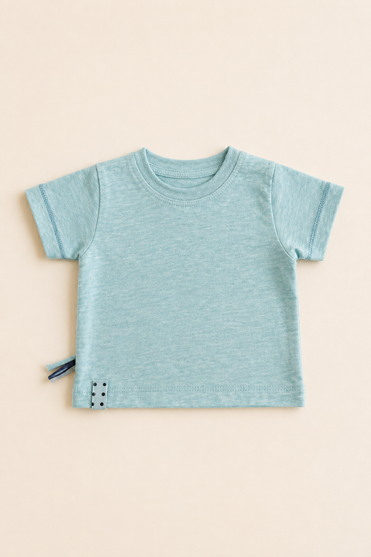 Organik Pamuk Bebek T-shirt - Aqua Melanj