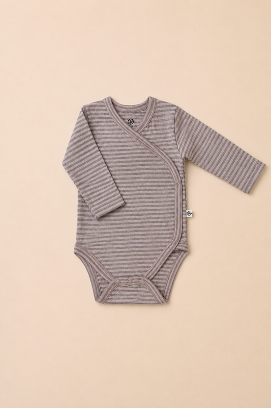 Organik Pamuk Yenidoğan Kimono Body - Rose Melanj